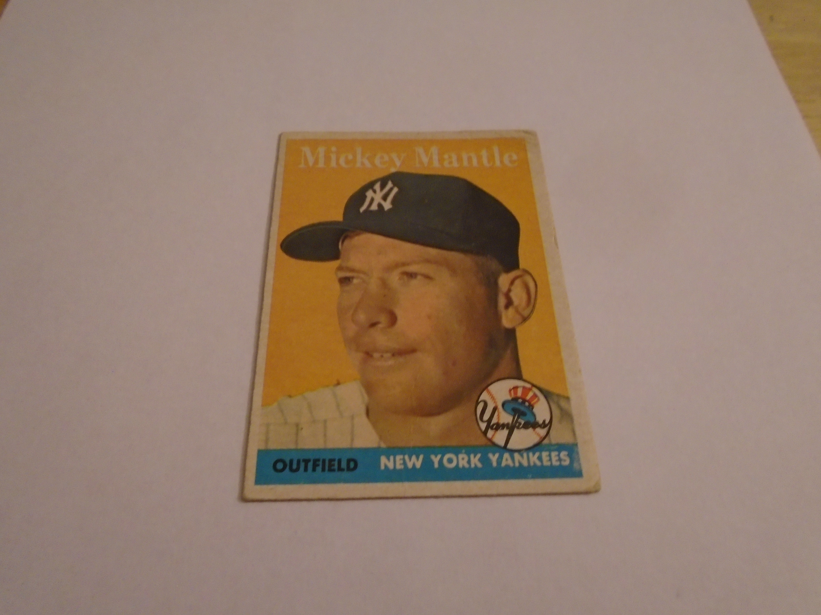 Mickey Mantle 1958 Topps Baseball Card.